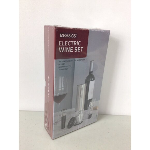 Electric Wine Opener Set Rechargeable Corkscrew New - Picture 1 of 6